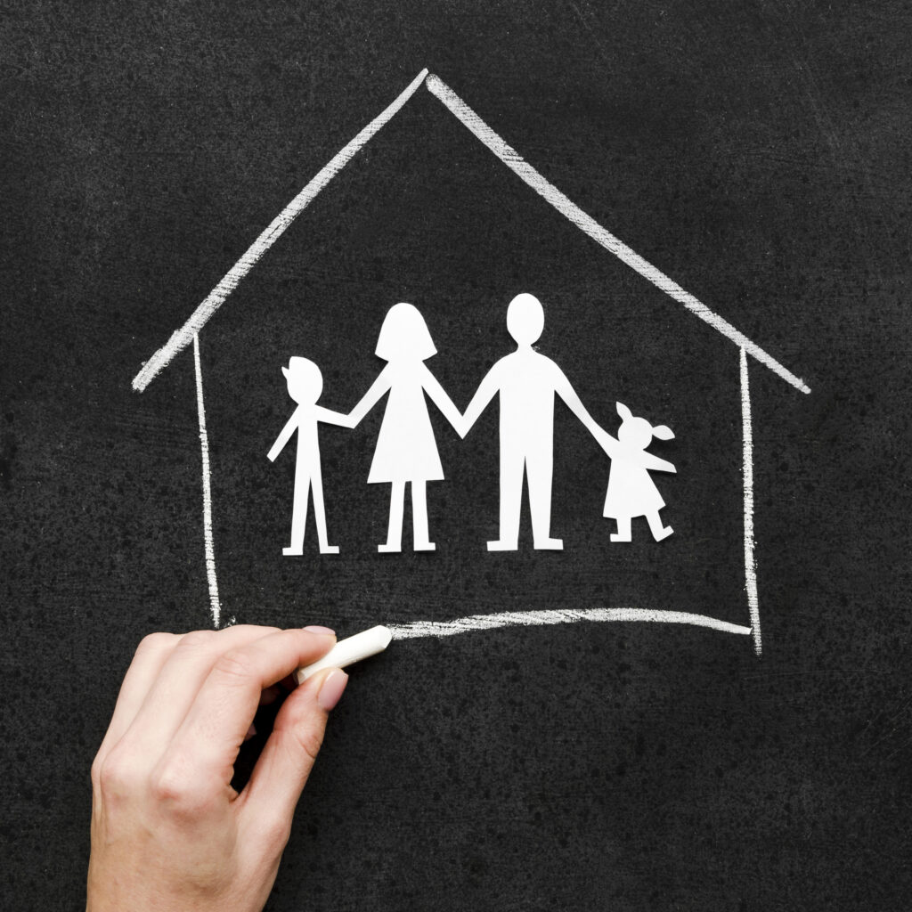 chalk drawing with family concept